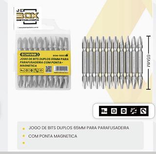 JOGO DE BITS DUPLOS 65MM PARA PARAFUSADEIRA COM PONTA MAGNETICA