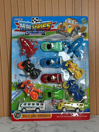 CARTELA COM 12 CARRINHOS DIVERSOS