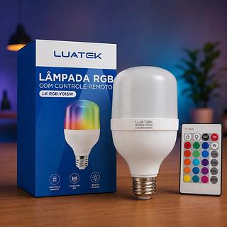 LÂMPADA RGB COM CONTROLE REMOTO