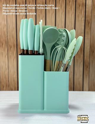 KIT DE COZINHA GRANDE C/TABOA DE CARNE 18 PCS