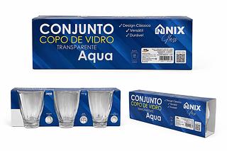 CONJUNTO COPO DE VIDRO TRANSPARENTE