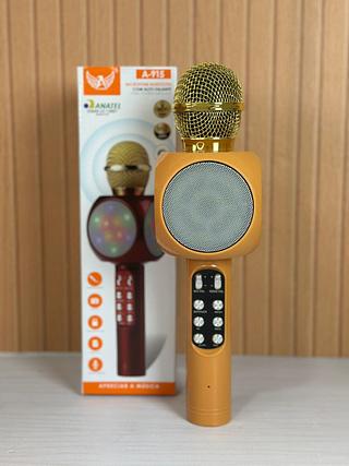 MICROFONE BLUETOOTH COM CAIXA DE SOM E LED