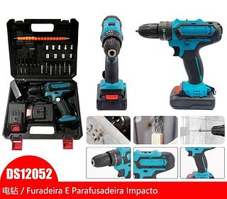 FURADEIRA E PARAFUSADEIRA IMPACTO COM 2 BATERIAS