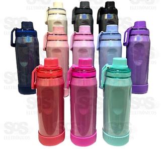 GARRAFA TÉRMICA COM 800 ML CORES VARIADAS COM GLITTER BOKASI