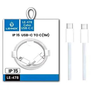 EXCELENTE CABO USB-C PARA USB-C LEHMOX LE-478 1 METRO -CARREGAMENTO RAPIDO ,ALTA DURABILIDADE