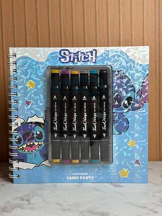 KIT CADERNO CAPA DURA + 6 CANETINHAS TOUCH