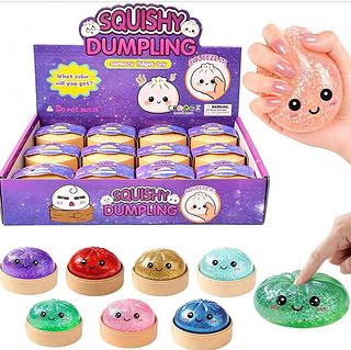 SQUISHY DUMPLING SURPRISE COM BRILHO CAIXA COM 12 PEÇAS