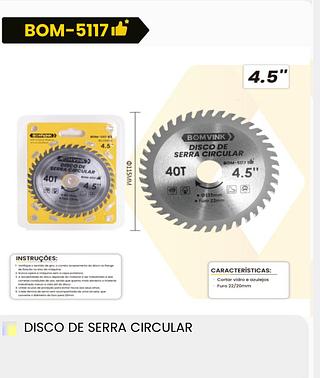 DISCO DE SERRA CIRCULAR