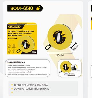 TREINA FITA METRICA 20M FIBRA DE VIDRO FLEXIVEL