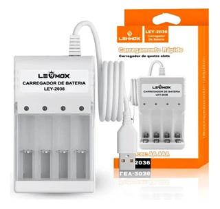 CARREGADOR DE PILHAS COM 4 SLOTS – CARREGAMENTO RÁPIDO ⚡🔋