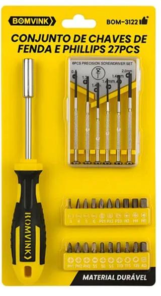COJUNTO DE CHAVES DE FENDA 27 PECA