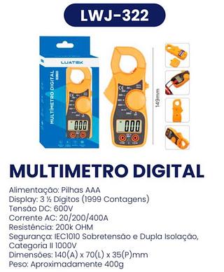 MULTÍMETRO DIGITAL PORTÁTIL PROFISSIONAL MEDIÇÃO TENSÃO