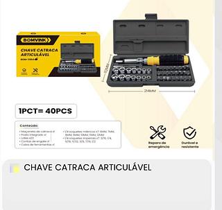 KIT DE CHAVES SOQUETES COM 40 PÇS
