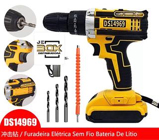 Furadeira elétrica sem fio bateria de lítio