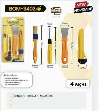 CONJUNTO FERRAMENTAS 4 PEÇAS