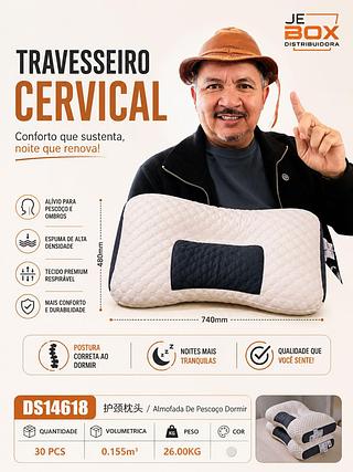 TRAVESSEIRO ORTOPÉDICO CERVICAL CONFORTÁVEL PARA DORMIR BEM. ALMOFADA TRAÇÃO DE PESCOÇO PERNAS ERGONÔMICA ORTOPÉDICA 3D