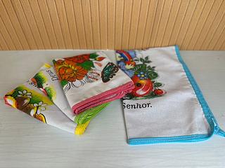 KIT COM 4 PANOS DE PRATO ESTAMPAS VARIADAS