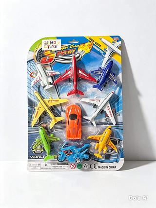 KIT 7 AVIÃO 1 CARRO 1 MOTO TOTAL 9 PÇ