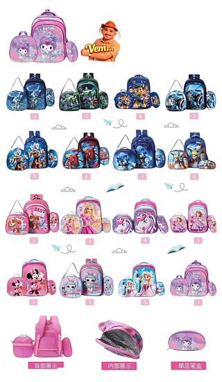 KIT MOCHILAS ESCOLA INFANTIL