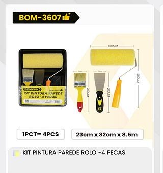 KIT PINTURA PAREDE ROLO 4 PEÇAS