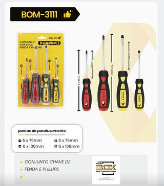 CHAVE DE FENDA 4 PÇ